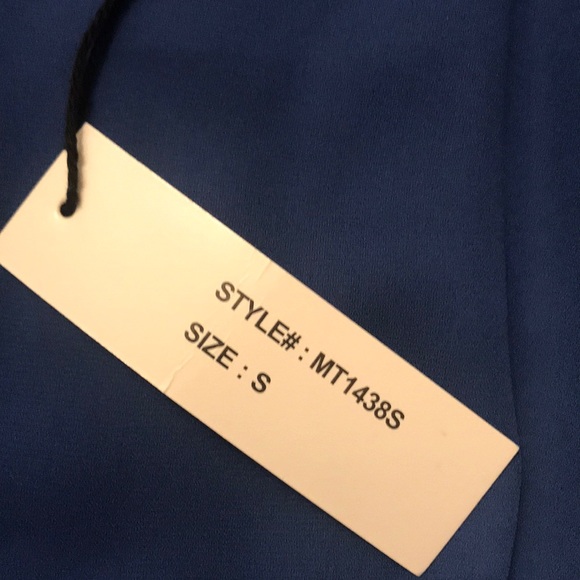 Royal Blue One Shoulder Chiffon Shirt - Picture 2 of 2